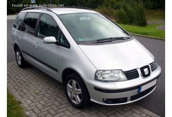 المواصفات والتفاصيل التقنية الكاملة 2000 Seat Alhambra I (7M, facelift 2000) 1.8 T (150 Hp)