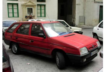 Full specifications and technical details 1992 Skoda Favorit Forman (785) 1.3 (135 E) (54 Hp)