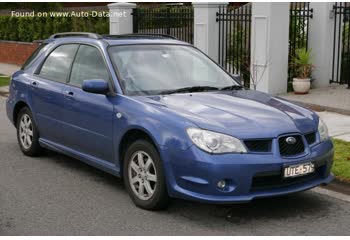 Full specifications and technical details 2005 Subaru Impreza II Station Wagon (facelift 2005) 2.0 (160 Hp) AWD