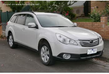 المواصفات والتفاصيل التقنية الكاملة 2009 Subaru Outback IV 2.5i (167 Hp) AWD