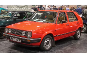 المواصفات والتفاصيل التقنية الكاملة 1983 Volkswagen Golf II (5-door) 1.6 D (54 Hp)