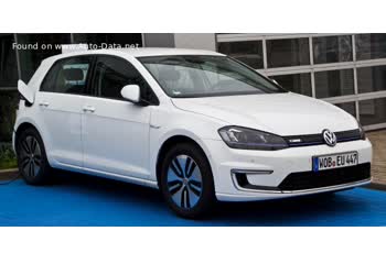 Full specifications and technical details 2014 Volkswagen Golf VII (5-door) e-Golf 24.2 kWh (115 Hp)