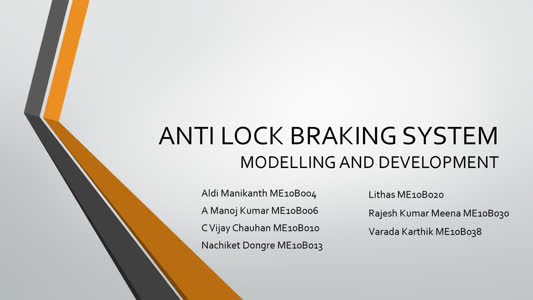ANTI LOCK BRAKING SYSTEM MODELLING AND DEVELOPMENT - صورة الغلاف