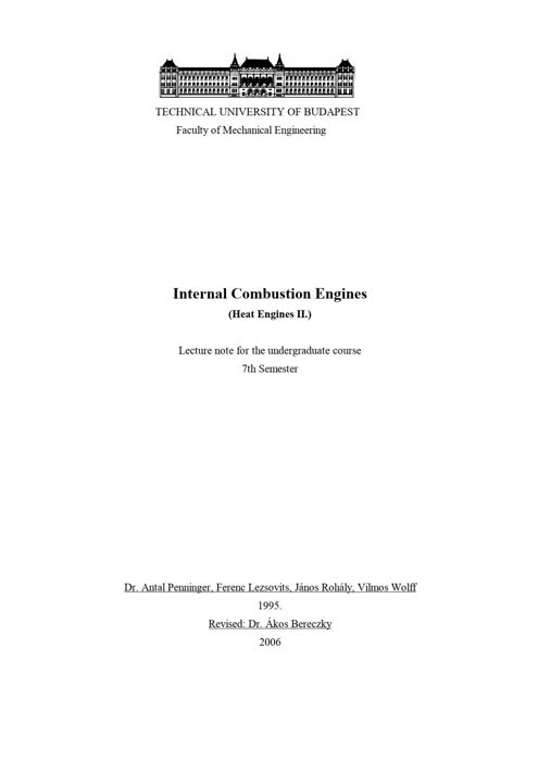 Interanal Combsution Engines - heat engines II