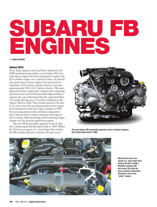 SUBARU FB ENGINES