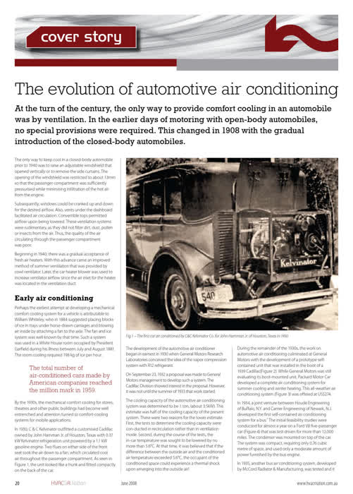 The evolution of automotive air conditioning